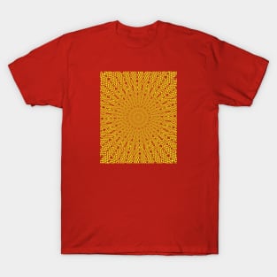 Love Radiates Heart Circle Pattern Red Yellow T-Shirt